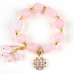 12MM 14MM Pink Rose Quartz Crystal Bead Bracelet Healing Gemstone Bracelets for sale