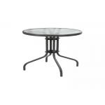 Round Steel 5mm Tempered Glass Table For Outdoor Garden 60 X 60 X 71cm for sale