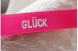 China 16MM Double Sided Smooth Screen Printed Labels Custom Printed Fabric For Doll supplier