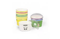 China Biodegradable 280ml Ice Cream Paper Cup With Plastic Lids Logo Printing supplier