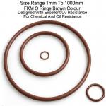 Size Range 1mm To 1000mm FKM O Rings Brown Colour Designed With Excellent Uv Resistance For Chemical And Oil Resistance for sale