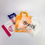 Milky Thick 0.08mm Custom Plastic Shopping Bag With Die Cut Handles for sale