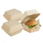 Recyclable Eco-Friendly Takeaway Containers Custom Biodegradable Sugarcane Burger Boxes for Fast Food French Fries for sale