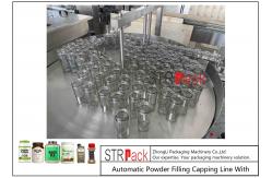China Automatic Powder Filling Capping Line With Auger Dosing Filler For Bottles Jars supplier