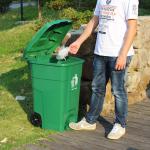 Wholesale 70L Foot Bin Thickened Large Plastic Bin Foreign Trade Sanitation Kitchen Waste Bin With Wheel Cover for sale