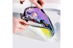 China Holographic  Cosmetic Makeup Bags Transparent Iridescent Cosmetic Brushes Case supplier