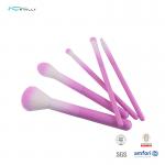 5Pcs Purple 100% Synthetic Hair Makeup Brush Set With Plastic Handle for sale