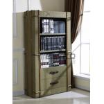 classical old style antique green canvas fabric bookcase furniture for sale