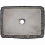 Chromed Rectangular Vessel Sinks Tempered Glass Silver Crystal