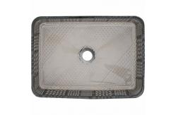 China Chromed Rectangular Vessel Sinks Tempered Glass Silver Crystal supplier