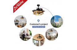 China 42 Inch Black Retractable Ceiling Fan With Light Remote Control supplier