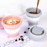 Reusable 4oz Silicone Collapsible Drinking Cups With Lid