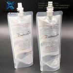 Custom Printed Plastic Placing Single Clear Stand Up Pouch Liquid Bags With Spout for sale