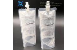 China Custom Printed Plastic Placing Single Clear Stand Up Pouch Liquid Bags With Spout supplier