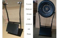China Black Tire Auto Parts Display Racks With Front Metal Sheet One Tyre Stand supplier