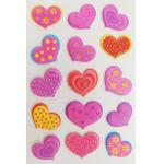 Colorful Bulk Foam Heart Stickers , Laptop Decor Peel Off  Kids 3d Stickers for sale