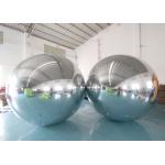 Double Layer PVC Silver Hanging Inflatable Floating Advertising Mirror Sphere Ball For Christmas Stage Decoration for sale