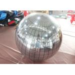 Silver Floating PVC Disco Ball Mirror Reflective Christmas Inflatable Mirror Ball For Decoration for sale
