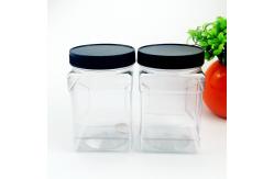 China 125mm Height 650ML Square Plastic Food Jars With Screw Cap supplier