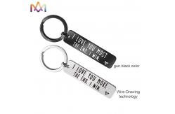 China 12 X 50mm Rectangular Shaped Personalized Engraved Keychains supplier