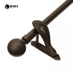 0.6MM Brown Color Metal Curtain Rods Ball Shape Curtain Heads for sale