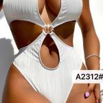 Sexy One Piece Bathers Womens Solid Color High Waist 1 Piece Suit Ladies for sale