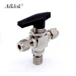 SS316 High Precision Pressure Gauge 3 Way Ball Valve 3/4' OD 3000PSI For Gas Water for sale