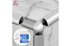 China Brushed Aluminium Tile Trim , Anodized Metal Tile Trim 8mm Anticorrosion supplier