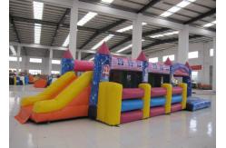 China Commercial Cartoon Inflatable Obstacle Courses Digital Printing 10 X 4m Enviroment - Friendly supplier
