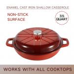 Profession Enameled Cast Iron Casserole Cast Iron Shallow Dish With Lid for sale