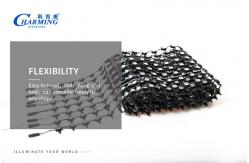 China Durable Curtain LED Mesh Screen 5005×440×15MM Transparent DC12V supplier