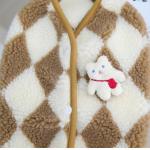 Diamond Argyle Pattern Pet Coat Warm Winter Apparel Brown Black
