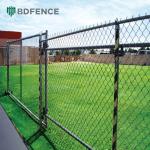 8 Ft Chain Link Fence PVC Coated Black Vinyl Cyclone Iron Wire Mesh Metal Fence For Outdoor Garden Fencing Panel for sale