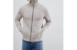 China Funnel Neck Full Zipper Mens Track Jacket Grey Blank Design 100% Cotton supplier