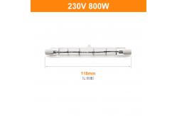 China 230V 800W R7s Halogen Bulb 118mm Dimmable Double Ended Linear Halogen Lamp supplier