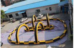 China Fireproof Material Inflatable Race Track For Karting Yellow & Black supplier
