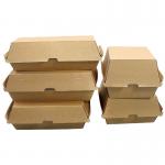 Customized Kraft Paper Burger Box Disposable Food Grade Cardboard Burger Packaging Paper for sale