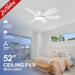 DC Remote Control 6 Blades ABS Ceiling Fan with LED Light Source and Consumption for sale