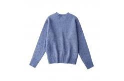 China pull neck Womens Sweater Clothing Long Sleeve Knitted Crop Top Sweater supplier