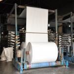Stripe Polypropylene Woven Fabric , Plastic PP Woven Sack Fabric Roll
