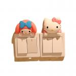 Kt Cat Cartoon Switch Cover Room Decor 3D On-Off Switch Sticker Switch Outlet Wall Sticker for sale