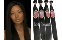 China Custom Peruvian Remy Virgin Human Hair Extensions For Women , Black Straight supplier