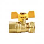 OEM Brass Gas Nozzle Valve Butterfly Handle Brass Ball Valve For PEX-AL-PEX Pipe for sale