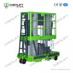 Towing Hydraulic Lift Double Mast Aerial Work Platform 12m And Loading 200Kg for sale