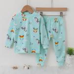 Hygiene Long Pj Set Cartoon Carriage Warm Pyjamas For Winter for sale