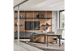 China Scratch Resistant Office Glass Wall Partitions Aluminum Alloy Frame Flat Curved supplier