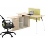 MDF Board Wooden Office Computer Table Melamine Office Furniture With Cabinet for sale