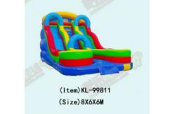 China Brightly Colored Inflatable Slides With Blue Arched Structures supplier