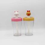 Multi Color Transparent Plastic Straw Water Bottle Kids School Use for sale