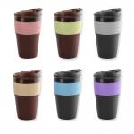 350ml Heat Resistant Silicone Foldable Coffee Cups With Lid for sale
